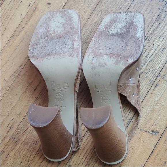 Vintage 90’s Y2K Dolce & Gabbana D&G Suede Block Heel Shoes - Picture 4 of 7